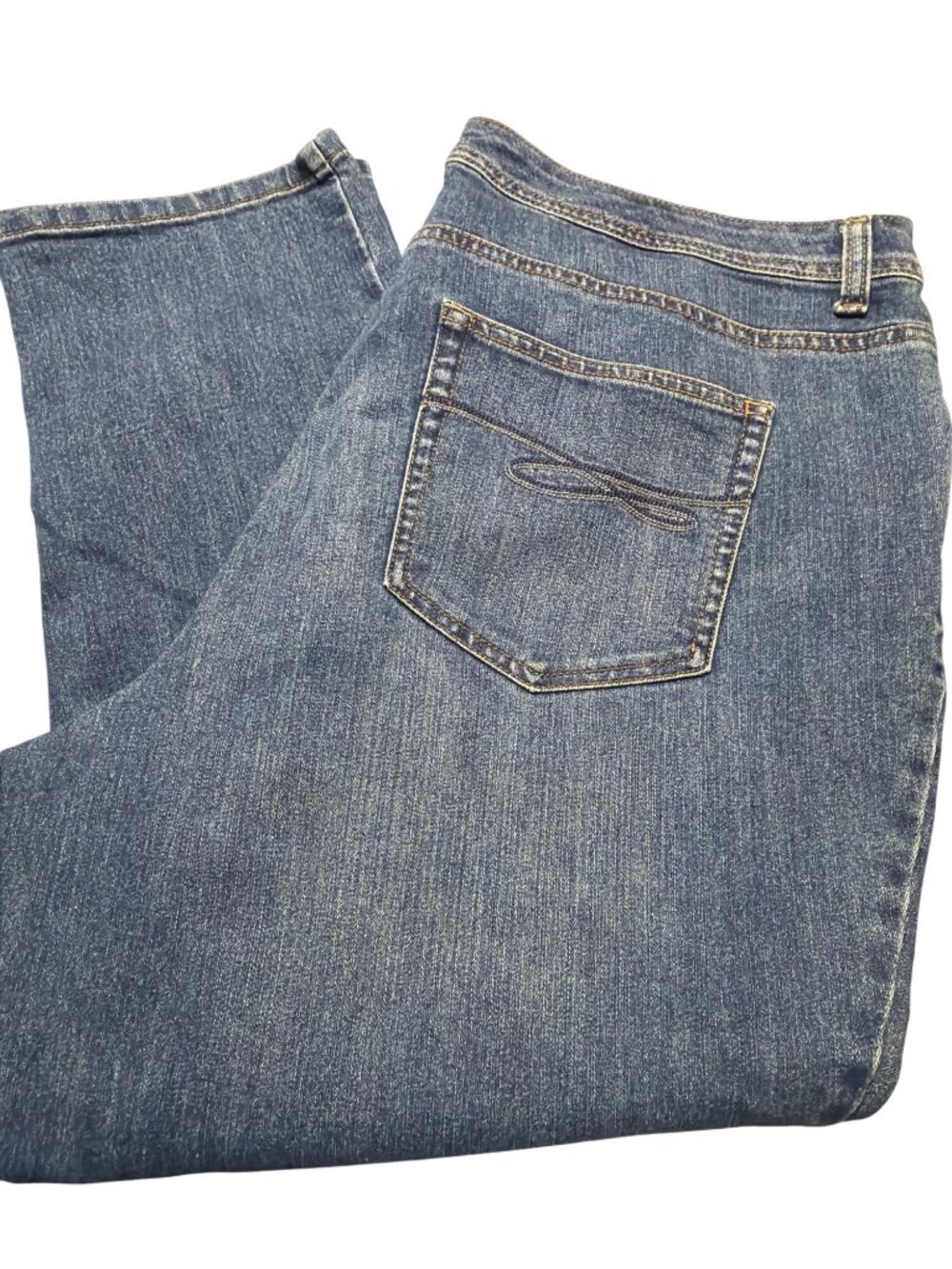 Style & Co Slim Leg Blue Denim Jeans High Rise Flattering Petite Plus Size 20WP - Picture 3 of 4